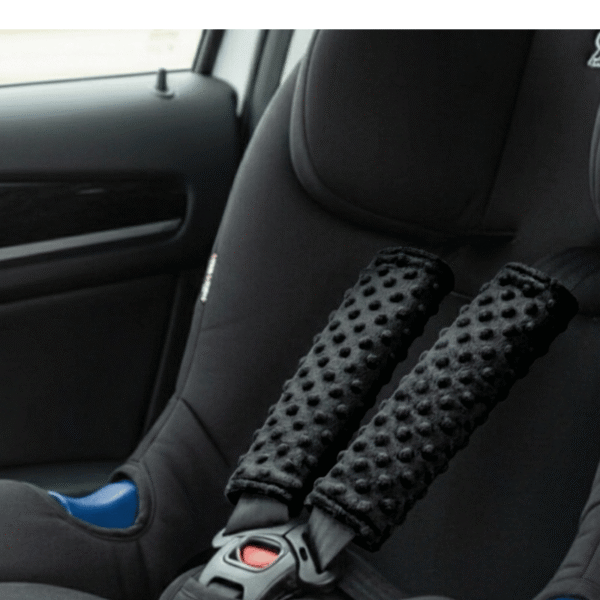 Dwustronne nakładki na pasy Bajbi bawełna minky 2 szt folk czarny