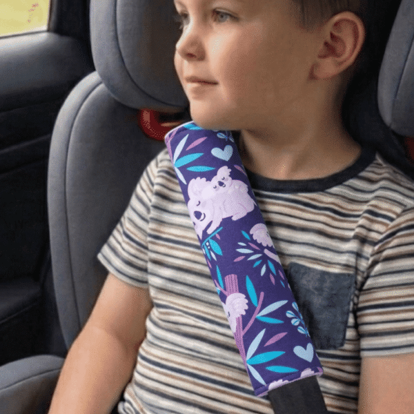 Dwustronna nakładka na pasy bawełna minky koala