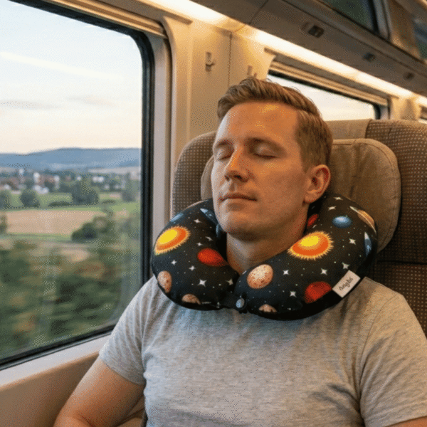 Poduszka podróżna na szyję wygodny rogal zagłówek dla dorosłych – kosmos