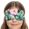 Opaska na oczy do spania dla dzieci komfortowa 100 % bawełna flamingi kwieciste