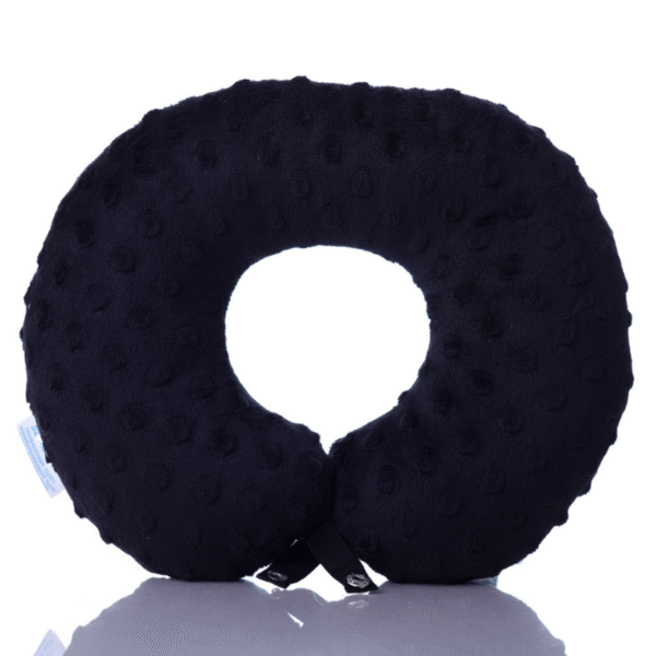 Poduszka podróżna na szyję wygodny rogal zagłówek dla dorosłych – folk czarny
