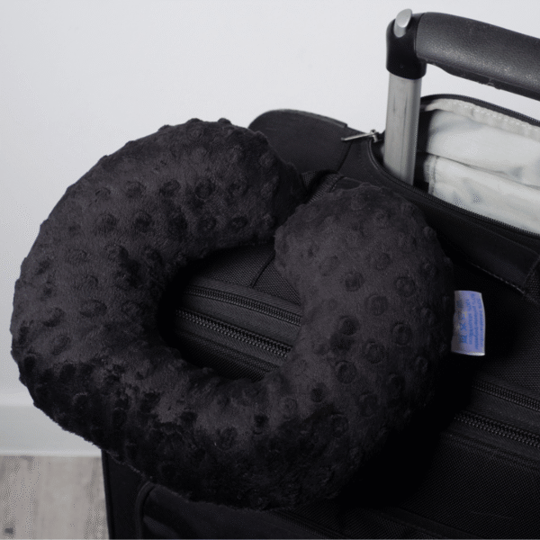 Poduszka podróżna na szyję wygodny rogal zagłówek dla dorosłych – folk czarny