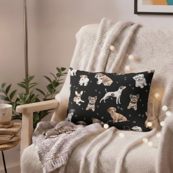 Poduszka jasiek bawełniana 30×40 cm Bajbi pieski czarne