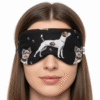 OPASKA maska na oczy do spania i medytacji 100% bawełna pieski czarne