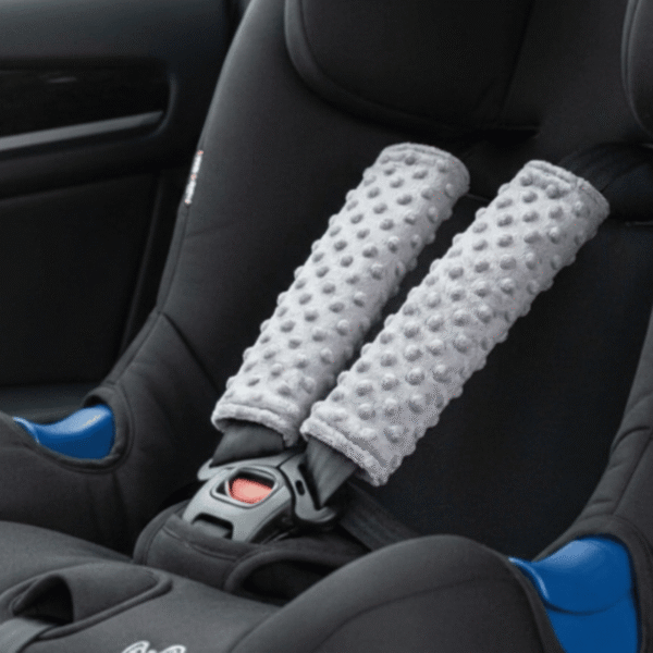 Dwustronne nakładki na pasy Bajbi bawełna minky 2 szt koty brązowe