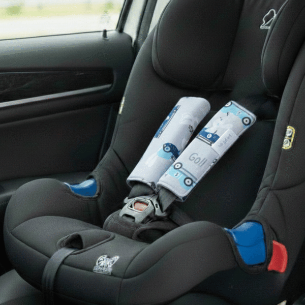 Dwustronne nakładki na pasy Bajbi bawełna minky 2 szt wyścigówki