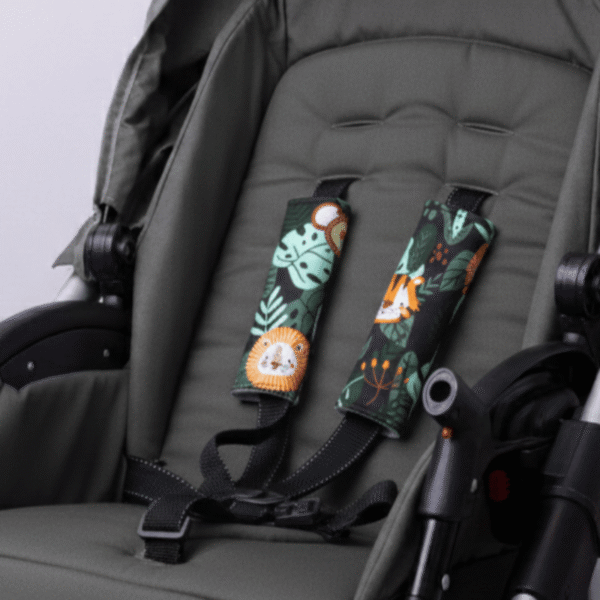 Dwustronne nakładki na pasy Bajbi bawełna minky 2 szt zanzibar