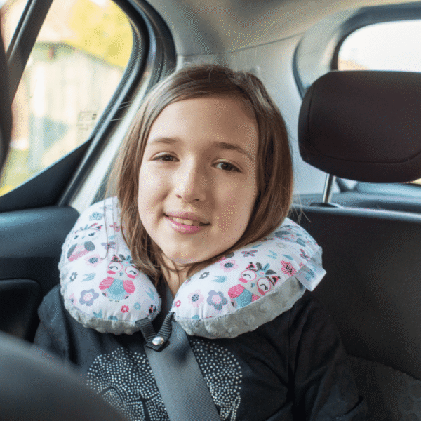 Poduszka podróżna na szyję rogal dla dzieci bawełna minky wygodna – indianki