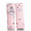 Dwustronne nakładki na pasy Bajbi bawełna minky 2 szt jednorożce różowe
