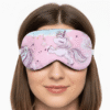 OPASKA maska na oczy do spania i medytacji 100% bawełna jednorożce różowe