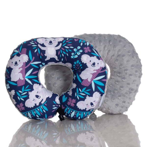 Poduszka podróżna na szyję rogal dla dzieci bawełna minky wygodna – koala