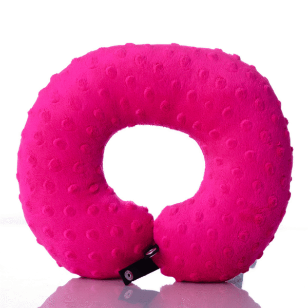 Poduszka podróżna na szyję wygodny rogal zagłówek dla dorosłych – koty fuksjowe