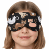 Opaska na oczy do spania dla dzieci komfortowa 100 % bawełna koty brązowe